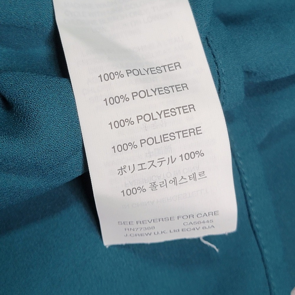 J. Crew Sleeveless Top Size 2 Teal‎ Green Blouse Striped Detail Casual - Picture 4 of 6